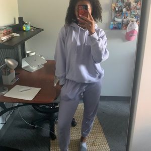 Aritzia CozyAF Lavender Sweatsuit Set